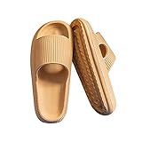 Yixikejiyouxian Hausschuhe, Weiche Anti-Leck-Hausschuhe Damen Badeschuhe rutschfeste Sommer Hausschuhe Herren Badesandalen Sommerschuhe - Khaki 38/39