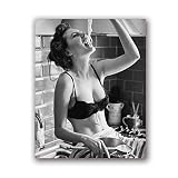 WJY Spaghetti Frau Druck Pasta Moment Poster Kohlenhydrate Love Girl Wandkunst Leinwand Malerei Feinschmecker Frau Fotografie Küche Art Decor 50x60cm Kein R