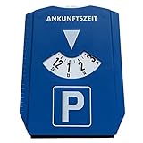 fasloyu Parkscheibe für Auto und Motorrad, Parkuhr inkl. Gummilippe, Reifenprofilmesser und Einkaufswagenchip, Parkscheiben, Parking Disc, Parkuhr aus Kunststoff, 15,4X12,4X0,8CM (Blau)