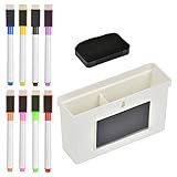 YOTINO 10 Whiteboard-Markierungsstifte-Set, enthält 8-teilige bunte magnetische Markierungen mit Radiergummikappe + 1 magnetischer Whiteboard-Kunststoffhalter + 1