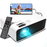 Mini Beamer Projektor mit 2 Lautsprechern - 5500 Lumen Tragbarer Heimkino Beamer, 200 Zoll Display und 1080P Full HD Unterstützt, kompatibel mit TV Stick, HDMI, AV, VGA, USB, Xbox, iOS/Android Handy