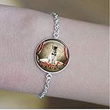 Zirkus-Kaninchen-Armband, weißes Glas, Fotokunst, Schmuck, Theater-Hasen-Liebhaber, Geschenk, Kaninchen-Liebhaber, Geschenk