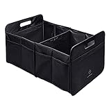 Living Air Faltbarer Auto Organizer für Auto & Wohnmobil - Großer Kofferraum Organizer in Schwarz, Aufbewahrungsbox für PKW, SUV, Wohnmobile, Camper & LKW