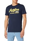 JACK & JONES Herren JJELOGO Tee SS O-Neck 2 COL SS21 NOOS T-Shirt, Navy Blazer/Fit:Slim FIT, XL