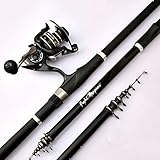 NYKK Angelrute Rocky Rod Rocky Angelrute Carbon-Super Light Super Hard Hand Sea Dual-Purpose Angel Set Teleskop Angelrute und Rollen Fliegenfischer Rod & Reel Combos (Größe : 3.6 Meters)