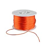 Cheriswelry 91,4 m Rattail-Nylonschnur, 1 mm, rund, Flecken, chinesischer Knoten, Wickelschnur für Schmuck, Halsketten, Armbänder, Makramee, Basteln, Heimdekoration, Orange / R