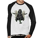 Star Wars Day of The Dead Darth Vader Imperial Skeleton Army Herren Baseball Long Sleeved T-Shirt Gr. XL, Weiß/Schw