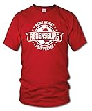 shirtloge - Regensburg - Meine Heimat, Mein Verein - Fan T-Shirt - Rot - Größe S