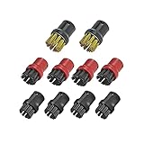 XIAOXIN Home Appliance Filter Kit Messingdrahtbürste Werkzeugdüsen passen für Karcher-Dampfreiniger mit 8 Packung Handwerkzeugdüsen-Borstenbürsten Kleine Hausgeräte-Teile (Color : Black red)