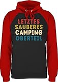 Shirtracer Sprüche Statement mit Spruch - Letztes sauberes Camping Oberteil - XXL - Schwarz/Rot - Geschenk - JH009 - Baseball H