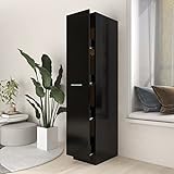 Hogotin Apothekerschrank Küche Hochschrank Medikamentenschrank Aufbewahrungsschrank Apothekerauszug Arzneischrank Vorratsschrank Küche Schwarz 30x42,5x150