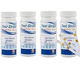 pH-Teststreifen für Schwimmbecken, 3-in-1, zum Eintauchen von Chlor, für Spa, Tauchen, Whirlpools, Wasserteststreifen, einfach und schnell erkennbar, pH-Wert für Chlor, pH und Alkalinität, 4 F