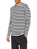 Urban Classics Herren Regular Stripe LS T-Shirt, White/Black, XXL