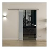 Levidor ProfiSlide Soft-Close Glasschiebetür für den Innenbereich - Glas-Breite Glas: 775 mm Glas-Höhe: 2050 mm - Glas: Klarglas mit Muschelgriff aus E