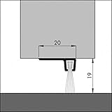 DIWARO® Türbodendichtung, Türdichtung, Bodendichtung, Tordichtung, Bürstendichtung | Länge 1m | aluminium pressblank | geeignet als Türdichtung zum Schutz vor Kälte und hohen Heizk