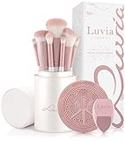 Make-up Pinselset Luvia, Prime Vegan Pro - Candy, 7 Schminkpinsel inkl. Pinselaufbewahrung, Blender Schwamm & Reinigungsmatte Für Kosmetikpinsel, In Perlmutt & Perl-R