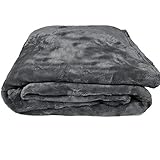 JEMIDI XXL Flanell Microfaser Kuscheldecke 220cm x 180cm Wohndecke Sofadecke Bettüberwurf Sofa Decke (Anthrazit)