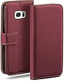 moex Klapphülle für Samsung Galaxy S7 Edge Hülle klappbar, Handyhülle mit Kartenfach, 360 Grad Schutzhülle zum klappen, Flip Case Book Cover, Vegan Leder Handytasche, W