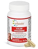 Vihado Haar Vitamine – Haarkapseln für Haarwachstum mit Biotin, Selen und Zink – Vitalformel mit den Naturstoffen Bockshornkleesamen und Bierhefe sowie Vitaminen und Mineralstoffen – 60 Kap
