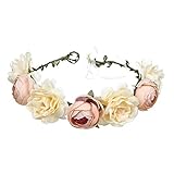 YAZILIND Rose Blume Kopfschmuck Handgemachte Haarschmuck Festival Stirnband Hochzeitskleid Zubehör Gelb