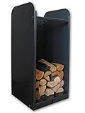 Holzregal mit Rückwand - Kaminholz Brennholz Kaminholzständer Kaminholzregal Feuerholzregal Kaminholzhalter EuroLiving