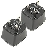 ANSMANN Reiseadapter EU to UK / Schuko Reisestecker mit Schutzklasse 1 & 2 / Idealer Stecker für Reisen nach England Hongkong Malaysia Singapur Indonesien Mauritius Seychellen Bali etc. / 2er Pack