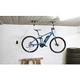 FISCHER Fahrradlift Plus | Tragkraft bis 30 kg | Fahrradhalterung | Deckenhalterung für Fahrräder und E-Bikes | Bis zu 4 m Deckenhöhe | mechanisch | Deck