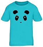 Shirtstreet24, Panda FACE, Panda Gesicht Kids Kinder Fun T-Shirt, Größe: 110/116,türk