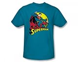 Superman - Slim Fit Adult T-Shirt in türkis, X-Large, T