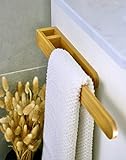 Hanbooh® - Handtuchhalter aus Bambus – Selbstklebend – 38cm lang - Handtuchhalter Holz ohne B