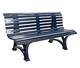 gartenmoebel-einkauf Gartenbank 3-sitzer / 150cm aus Kunststoff dunkelblau, w