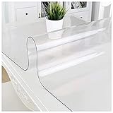 LKDFHE 1.5mm Transparentes PVC, Tischschutz, Plastik Tischdecke, Rechteckige Tischplatte Abdeckung Tischmatte FüR Beistelltisch,120x215cm/47.2x84.6