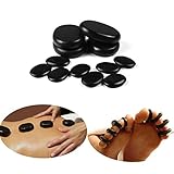 Windfulogo 12Pcs Heiß Massagesteine Massage Stones Set Natur Basalt Beheizter Lava Wärmer Stein für Spa-Massag