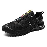 DANNTO Sneakers Herren Laufschuhe Turnschuhe Sportschuhe Straßenlaufschuhe(schwarz,46)