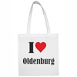 Reifen-Markt Tasche I Love Oldenburg Größe 38x42 Farbe Weiss Druck Schw
