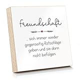 ARTFAVES® Holzbild - Freundschaft und Ratschläge | Deko Wandbild als Geschenk | Holzschild mit Spruch zum Thema Freundschaft/witzig