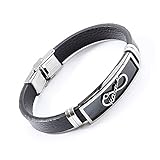 Armband Lederarmband Atatürk Unterschrift Unendlichkeit Edelstahl Herren Damen Unisex