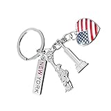Amosfun Amerikanischer Unabhängigkeitstag Keychain 4. Juli Nationaltag USA patriotischer Schlüsselring Metallschlüsselring New York