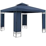 Casaria Pavillon Lorca 3x3m Blau Stabil Wasserabweisend Robust Metall Luxus Gartenpavillon Festzelt Partyzelt Gartenzelt Z