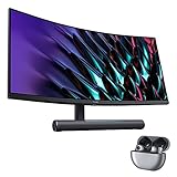 HUAWEI MateView GT 34'' (86,40cm) Curved Gaming Monitor mit SoundBar, 165Hz, 4ms (WQHD 3440 x 1440, 21:9,1500R, Dual Mics, USB Type-C, HDMI, Display Port), 30 Monate Garantie, mit FreeB