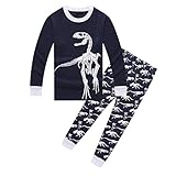 Pyjama / Schlafanzug für Kinder / Jungen, Dinosaurier-Motiv, 100 % Baumwolle, 2-teilig Gr. 8-9 Jahre, D