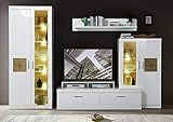 Stella Trading Juno Wohnlandschaft, Wohnwand, Holz, weiss, (B/H/T) 300 x 201 x 48