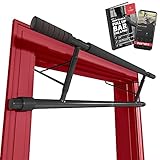 BeMaxx Klimmzugstange für Türrahmen ohne Schrauben/Bohren + Trainings-eBook - Profi Türreck Pull Up Dip Bar, gepolsterte Griffe | Klimmzug Stange zum Einhängen in Tür Zuhause, Fitness Workout Sp