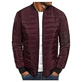 RYTEJFES Herren Daunenjacke Winter Warm Leicht Reißverschluss Jacke Baumwolljacke Männer Outdoorjacke übergangsjacken Kölner Steppjacke Stehkragen Bomberjacke Wintermantel Puffer Jack