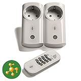 Intertechno Smart Home Funk Power Zwischenstecker Set IT2P-2300 mit Fernbedienung (IP55), bis 2300 W