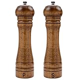 Haomacro Hölzern Gewürzmühle Holz, Pfeffermühle Salzmühle,Keramikmahlwerk, Manuell,Aus Holz, Mit Einstellbarer,20