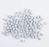 200 mini pompons zum basteln glitzer glitter silber in 10mm klein bastel zubehör pom pom bunt kugeln ponpons deko pompom plü