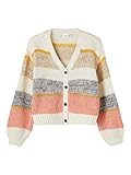NAME IT Kids Mädchen NKFNILSA LS Boxy Knit Card Strickjacke, Whitecap Gray, 134-140