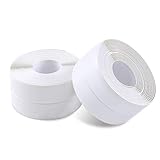 2 Rollen Dichtband Selbstklebend, Waterdichte en Schimmelbestendige Tape,für Fenster Tür WC Küche Bad, Lücke, Fliese (Weiß)