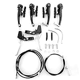 1 Set V-Brake Bremsen-Set Komplett Fox - Parts -Schwarz,Bremsarme Bremskörper V-Brake Bremsen, Vorne/Hinten Fixie Bike Brake Kit Rennrad Cruiser Bremssatz Bremssattel Bremssatz Seitenzugb